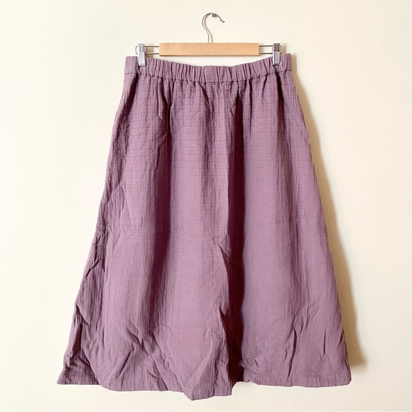 Madewell Quilted Jacquard A-Line Midi Skirt in Fig - Picture 7 of 9